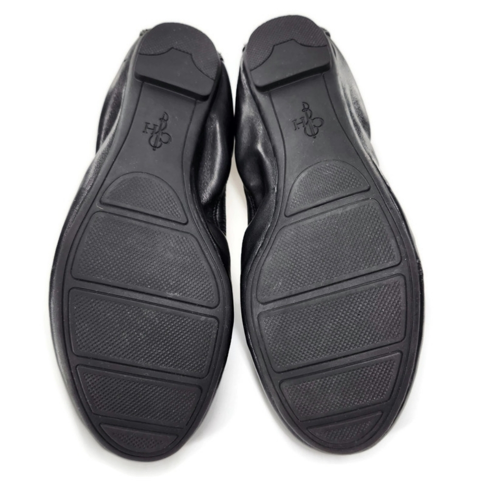 Cole Haan Black Smooth Leather Round-Toe Elasicized Sides Slip-On Ballet Flats - Picture 11 of 12